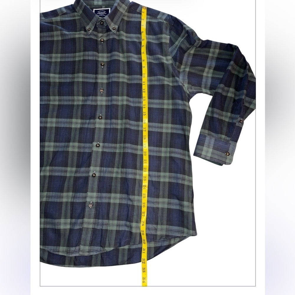 Charles Tyrwhitt Flannel Check Shirt-In Blue Checkered Button Down Shirt Size XL - Picture 8 of 11